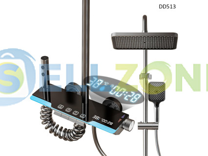 Μοντέρνο ντους πιάνο με οθόνη και φώτα σε χρώμα ανοξείδωτου χάλυβα -  DD513